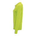 Apple Green - Side - SOLS Womens-Ladies Perfect Pique Long-Sleeved Polo Shirt
