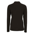 Black - Back - SOLS Womens-Ladies Perfect Pique Long-Sleeved Polo Shirt