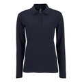 French Navy - Front - SOLS Womens-Ladies Perfect Pique Long-Sleeved Polo Shirt
