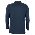 Navy - Back - SOLS Unisex Adult Winter II Long-Sleeved Polo Shirt
