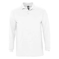 White - Front - SOLS Unisex Adult Winter II Long-Sleeved Polo Shirt