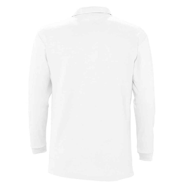 White - Back - SOLS Unisex Adult Winter II Long-Sleeved Polo Shirt