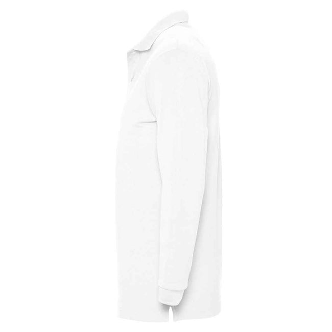 White - Side - SOLS Unisex Adult Winter II Long-Sleeved Polo Shirt