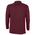 Burgundy - Back - SOLS Unisex Adult Winter II Long-Sleeved Polo Shirt