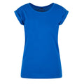 Bright Blue - Front - Build Your Brand Womens-Ladies Cotton Extended Shoulder T-Shirt