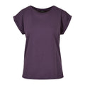 Purple Night - Front - Build Your Brand Womens-Ladies Cotton Extended Shoulder T-Shirt
