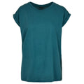 Teal - Front - Build Your Brand Womens-Ladies Cotton Extended Shoulder T-Shirt
