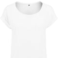 White - Back - Build Your Brand Womens-Ladies Slub Long T-Shirt