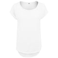 White - Front - Build Your Brand Womens-Ladies Slub Long T-Shirt