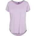 Lilac - Front - Build Your Brand Womens-Ladies Slub Long T-Shirt