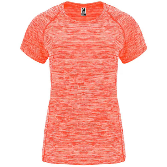 Fluorescent Coral Heather - Front - Roly Womens-Ladies Austin T-Shirt