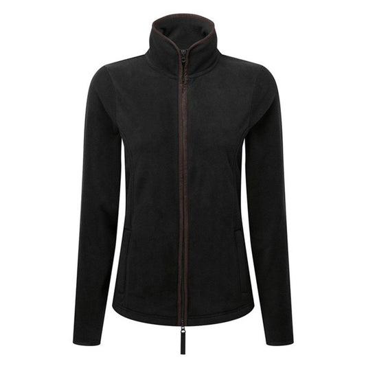 Black-Brown - Front - Premier Womens-Ladies Artisan Fleece Jacket