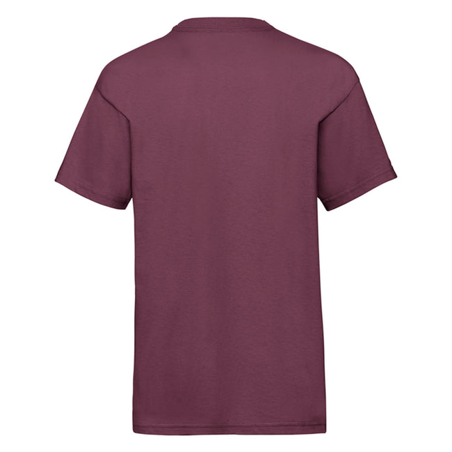 Burgundy - Back - Fruit of the Loom Childrens-Kids Valueweight T-Shirt