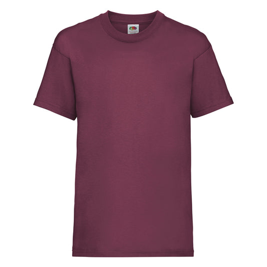 Burgundy - Front - Fruit of the Loom Childrens-Kids Valueweight T-Shirt