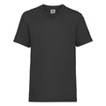 Black - Back - Fruit of the Loom Childrens-Kids Valueweight T-Shirt