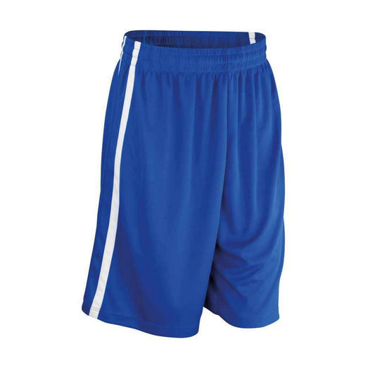 Royal Blue-White - Front - Spiro Mens Quick Dry Basketball Shorts