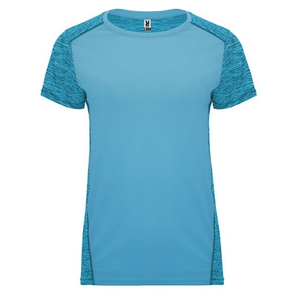 Turquoise-Heather Turquoise - Front - Roly Womens-Ladies Zolder T-Shirt