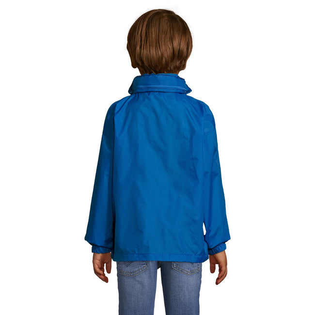 Royal Blue - Back - SOLS Childrens-Kids Surf Windbreaker