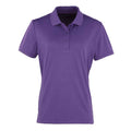 Purple - Front - Premier Womens-Ladies Coolchecker Polo Shirt
