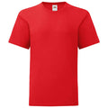 Red - Front - Fruit of the Loom Childrens-Kids Iconic T-Shirt