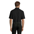 Black - Back - SOLS Mens Bristol Poplin Short-Sleeved Shirt