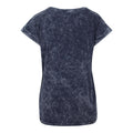 Indigo White - Back - Build Your Brand Womens-Ladies Acid Wash Extended Shoulder T-Shirt