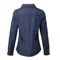 Indigo Denim - Back - Premier Womens-Ladies Denim Jean Style Stitching Shirt