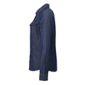 Indigo Denim - Side - Premier Womens-Ladies Denim Jean Style Stitching Shirt