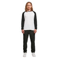 White-Black - Side - Build Your Brand Mens Contrast Raglan Long-Sleeved T-Shirt