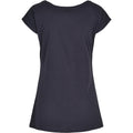 Navy - Back - Build Your Brand Womens-Ladies Wide Neck T-Shirt