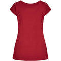 Burgundy - Back - Build Your Brand Womens-Ladies Wide Neck T-Shirt