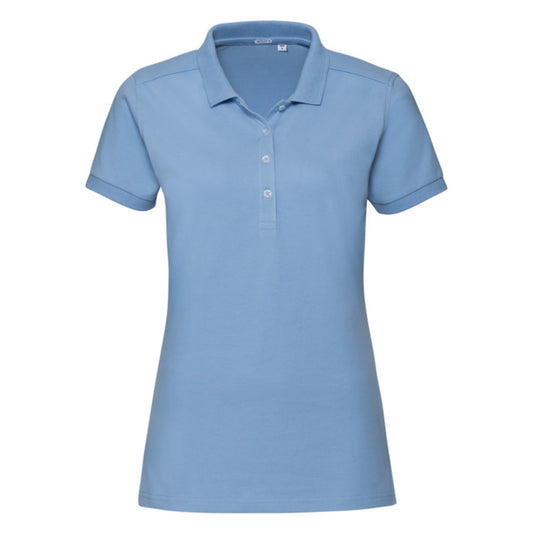 Sky - Front - Russell Womens-Ladies Stretch Fitted Polo Shirt