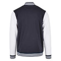 Navy-White - Back - Build Your Brand Mens Basic Varsity Jacket
