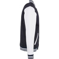 Navy-White - Side - Build Your Brand Mens Basic Varsity Jacket