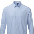 Light Blue-White - Back - Premier Mens Maxton Checked Long-Sleeved Shirt