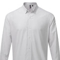 Silver-White - Back - Premier Mens Maxton Checked Long-Sleeved Shirt