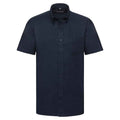 Bright Navy - Front - Russell Collection Mens Classic Oxford Short-Sleeved Shirt