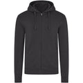 Dark Grey - Front - HRM Mens Premium Full Zip Hoodie