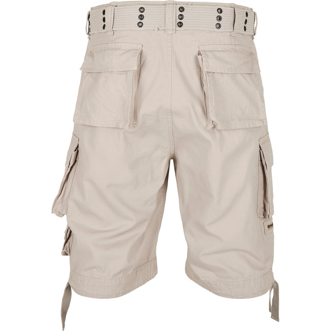 Old White - Back - Build Your Brand Mens Savage Cargo Shorts
