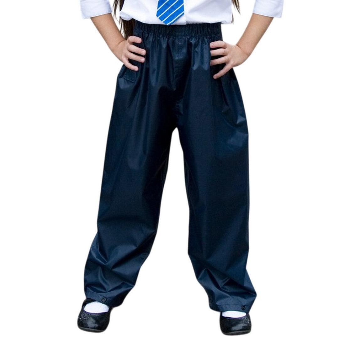 Navy - Back - Result Core Childrens-Kids Plain Waterproof Trousers