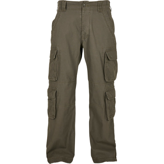 Olive - Front - Build Your Brand Mens Pure Vintage Cargo Trousers