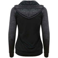 Black-Black Slate Melange - Back - Just Cool Womens-Ladies Cool Contrast Full Zip Hoodie