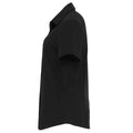 Black - Side - Premier Womens-Ladies Cotton Poplin Stretch Short-Sleeved Shirt