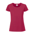 Cranberry - Front - Fruit of the Loom Womens-Ladies Iconic 190 T-Shirt
