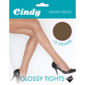 Natural - Front - Cindy Womens-Ladies 15 Denier Glossy Tights (1 Pair)