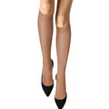 American Tan - Side - Cindy Womens-Ladies Micromesh Knee Highs (1 Pair)