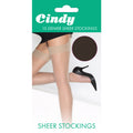 Barely Black - Front - Cindy Womens-Ladies 15 Denier Sheer Stockings (1 Pair)