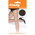 Barely Black - Front - Cindy Womens-Ladies 10 Denier Ultra Sheer Stockings (1 Pair)