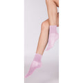 Pink - Back - Silky Mens-Ladies Dance Socks In Classic Colours (1 Pair)