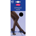 Black - Front - Silky Womens-Ladies Opaque 40 Denier Budget Tights (1 Pair)